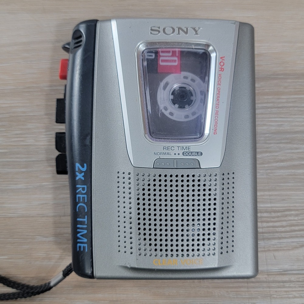 Sony TCM-20DV Cassette-Corder Handheld Voice Recorder VOR 2x Rec Time Silver